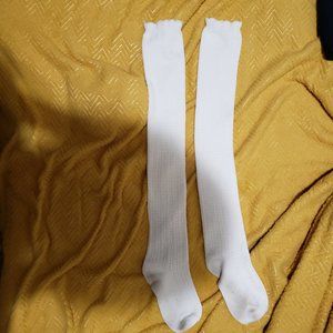 Cream Colored Thigh High Socks